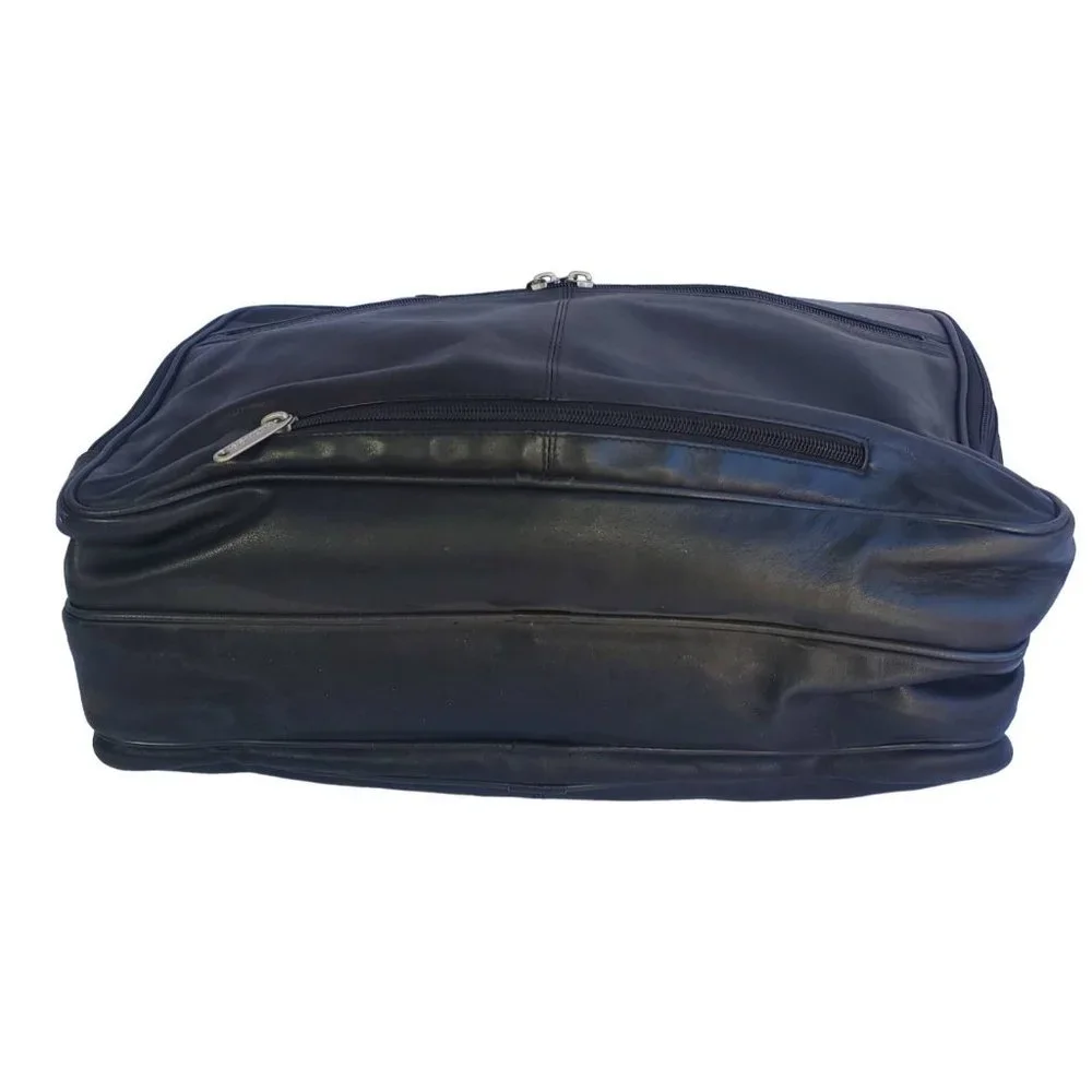 Black Leather ALDA Briefcase Satchel Laptop Bag Messenger Preacher Attorney - Picture 7 of 8